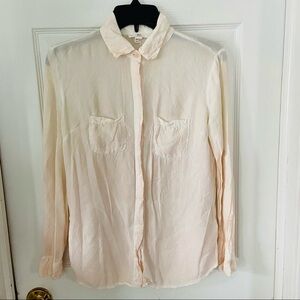 BLL NEW YORK pastel light pink lightweight button up cotton shirt size XS